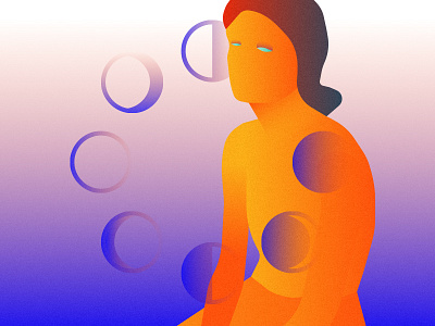 Solstice color girl gradiant illustration illustrator sun vetor