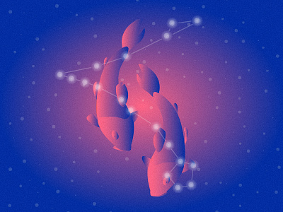 Pisces horoscope illustration illustrator pisces stars vector