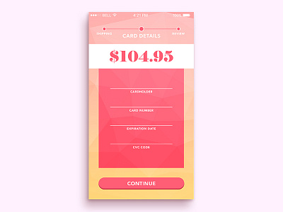 Daily UI 002: Credit Card Checkout card challenge credit daily ui ecommerce interface mobile pink shop shopping ui