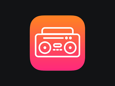 Daily UI 005: App Icon app app icon boombox clean daily ui ios mobile music player radio stereo ui