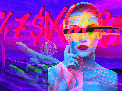 Glitch 2 aesthetic art collage digital glitch graffiti lo fi neon vaporwave