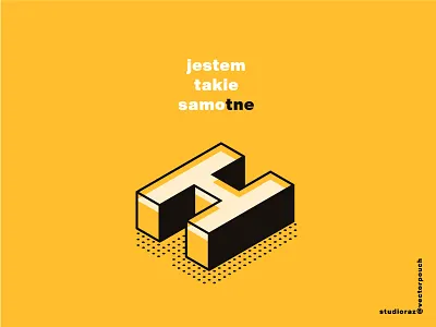 Samo tne Ha alone art black display helvetica isometric letter lettering mix text vector vectorpouch yellow