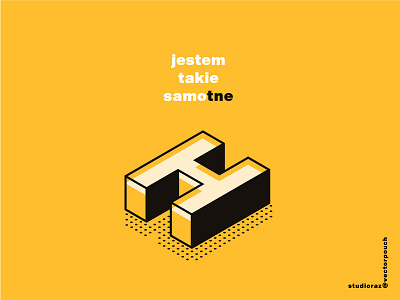 Samo tne Ha alone art black display helvetica isometric letter lettering mix text vector vectorpouch yellow