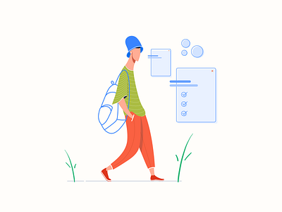 Relax Walking avatar design illustraion relaxing ui walking