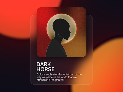 Dark Horse avatar black blur color dark design glass glassmorphism gredient illustration moon orange red ui vector woman