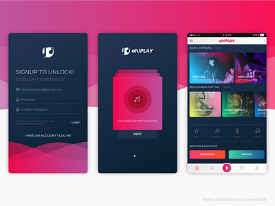 Music player UI concept. ai app apps apps design color design gredient illustration interace music playerui ui ux