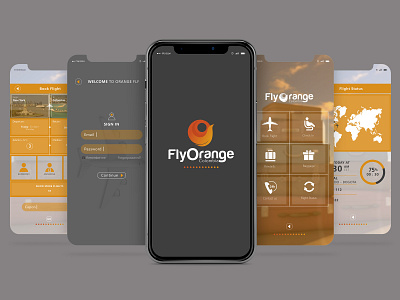 FlyOrange - App Design appdesign branding concept app logo concept mobileweb