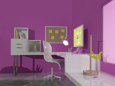 Cartoon Girl Office - 3D - 3