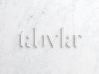 Experiment on logo for Tabvlar 3d carved greek logotype marble serif typography