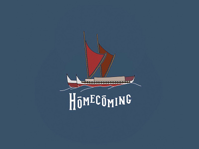 Hōkūle'a Homecoming design flat hokulea homecoming illustration sailboat typography
