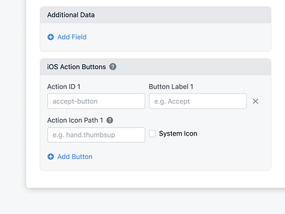 New Action Button Icon Settings to Support iOS 15 ios message messaging mobile notification onesignal product design push settings