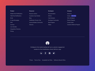 Refined OneSignal Footer