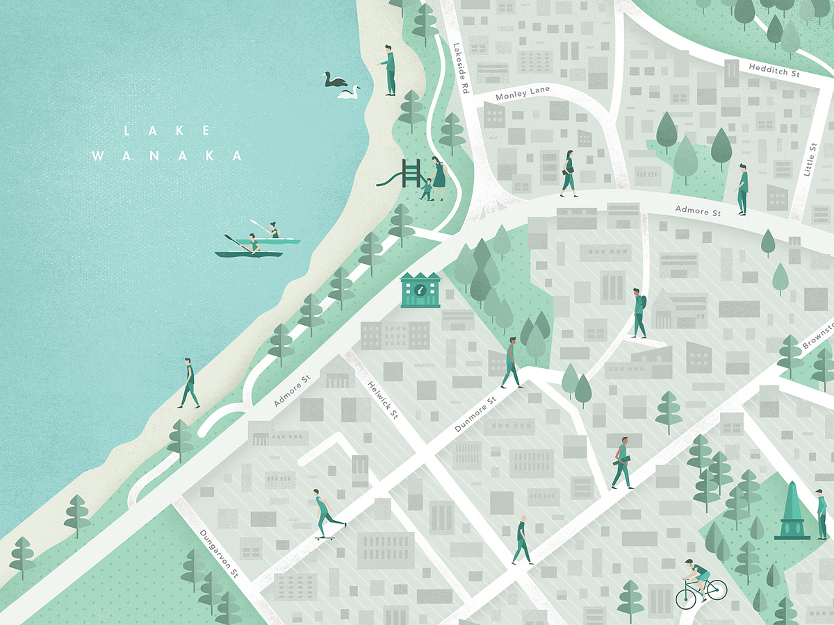 Neat Places - Wanaka Map by Sean Bremen on Dribbble