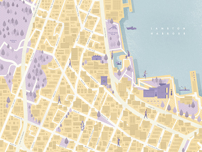 Neat Places - Wellington Map 2d character city guide illustration landmark location map new zealand place pocket vector wellington