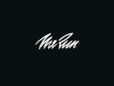 The Run black white brush hand letter hand lettering ink lettering logo type typographic typographic design typography