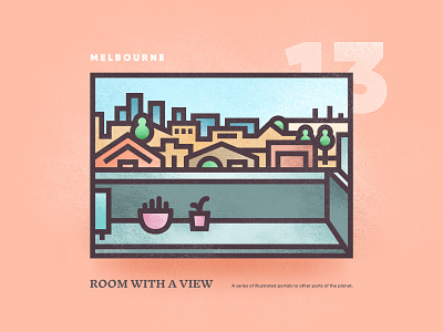 Room With A View – 13 2d brutalism city illistration melbourne outdoor portal scene skyline street vector vectorart view window