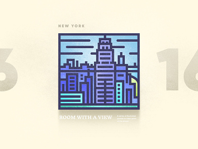 Room With A View – 16 2d brutalism building city digital art illustratin new york portal skyline texture vector view window