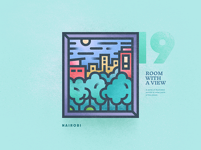 Room With A View - 19 2d brutalism flat illustration landscape linear portal room texture vector view window