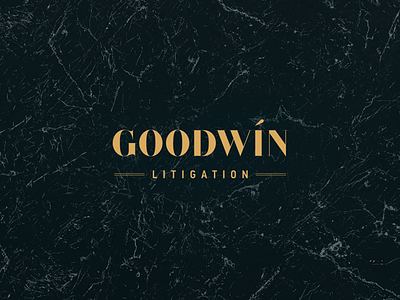 Goodwin Litigation Logo Design design gold logo logotype marble vector