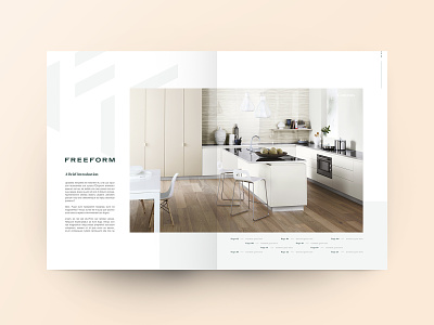 DPS - Freeform Laminates brochure design dps editorial grid interior kitchen layout page spread title