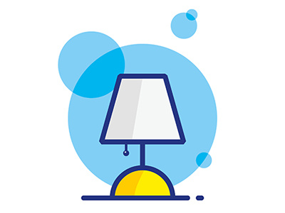 Illustration: Lamp design flat icon illustration lamp user interface