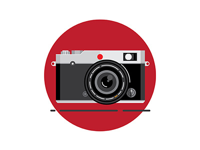 Illustration: Rangefinder camera design flat icon illustration rangefinder user interface