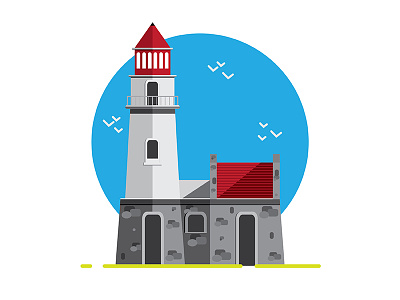 Mahatao Lighthouse design flat icon illustration lighthouse user interface