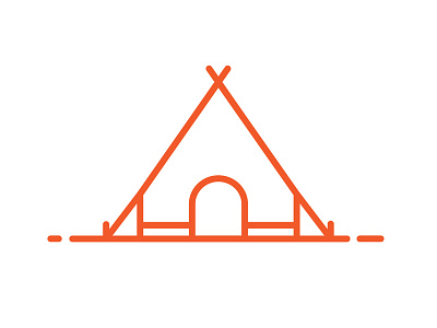 Tent design editorial flat icon illustration interface user