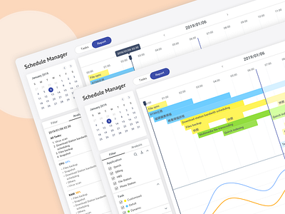 Dashboard | Task Management Chart app ui chart clean concept dashboad flat design minimalist platform design schedule scheduling stats timeline ui ux web design