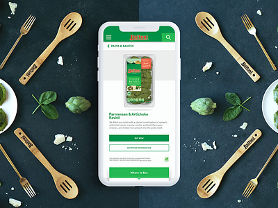 Buitoni Mobile - Product Page buitoni interface iphone x mobile mockup nestle ui user experience user interface ux
