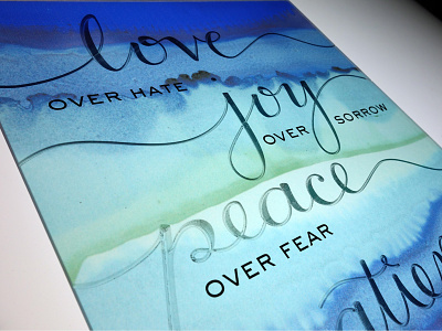 Emotion Project Final blue dimensional type joy love peace plexiglass script typography
