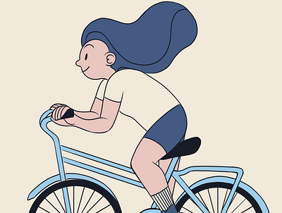Bike Girl Website Illustration asset branding cute design digitalart drawing fun girl graphic illustration