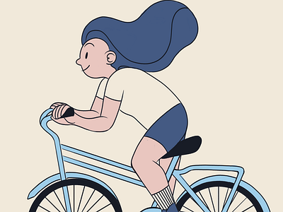 Bike Girl Website Illustration