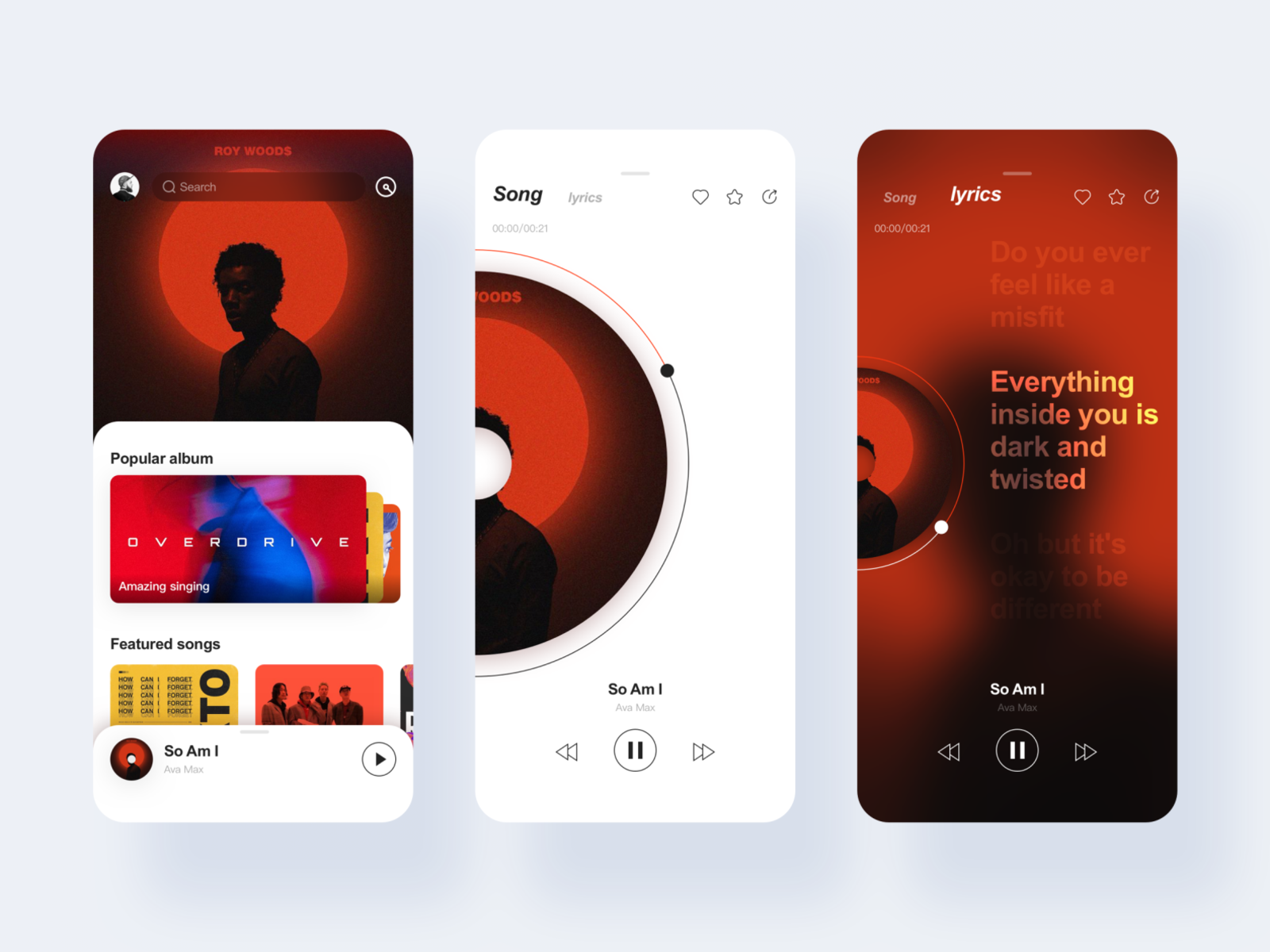 Music player interactive interface by JON on Dribbble