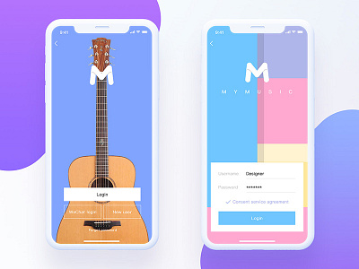 Music app login app china login music ui ux