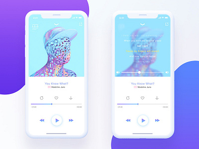 Music player Interaction effect app china colorful fashion music player ui