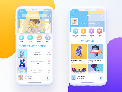 Music app app china colorful fashion music ui ux