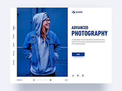 Photography website layout