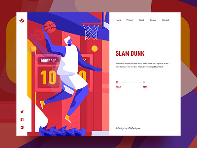 Slam dunk basketball china colorful dribbble fashion illustration jon jondesigner slam dunk ui ux