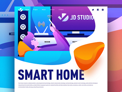 Smart home china colorful fashion illustration jon jondesigner smart home ui ux