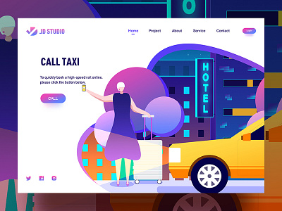 Call taxi call taxi china colorful fashion illustration jon jondesigner ui ux web
