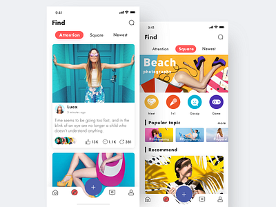 Social App app china colorful fashion jon jondesigner social app ui ux