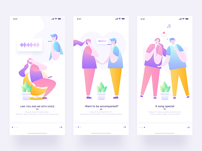 Voice app boot page china colorful fashion illustration illustrations jon jondesigner technology ui ux voice app boot page