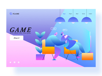 Game china colorful fashion flame game illustration jon jondesigner ui ux web