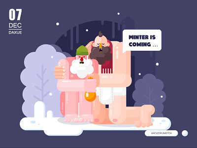 winter is coming design illustraor illustration man winter