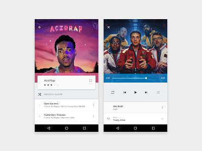 Music App Preview concept material music app ui design