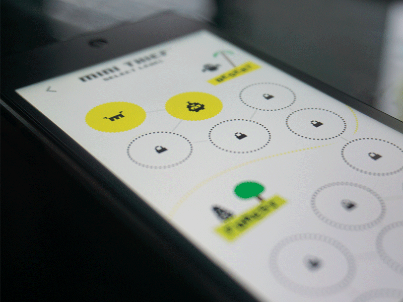 Level Selection 8bit game gif ios iphone minithief yellow