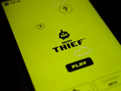 Mini Thief 2.0 8 bit app game ios playful yellow