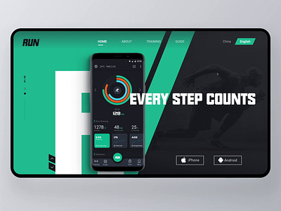 Run Web app fitness app motion run web ui ux web