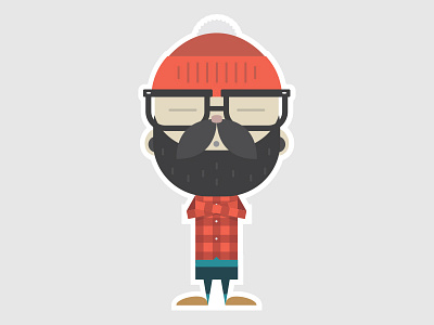 Hipster Santa 2 beard character christmas flannel flat glasses hipster paperdoll santa vector